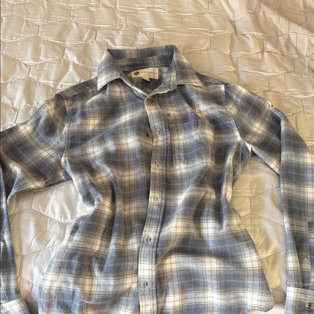 Blue and White Plaid Women’s Shirt